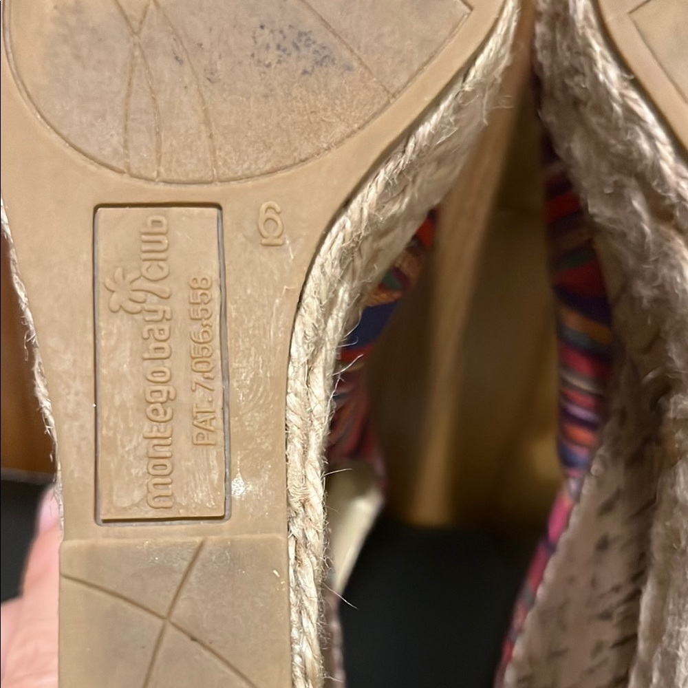 Montego Bay Club Pink and Purple Striped Wedges - Picture 9 of 11